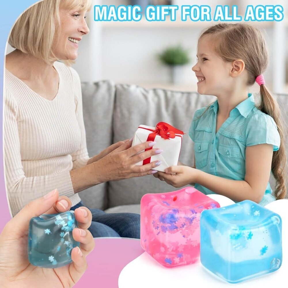 Fidget Toy for All Ages: 2 Pack Soft Sensory Fidget Ice Cube Stress Ball Squishy - Picture 6 of 6
